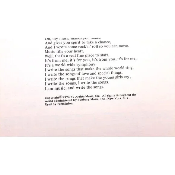 Vintage I Write The Songs Sheet Music 1974 Lot Of 3 Barry Manilow Bruce Johnston - Picture 4 of 4